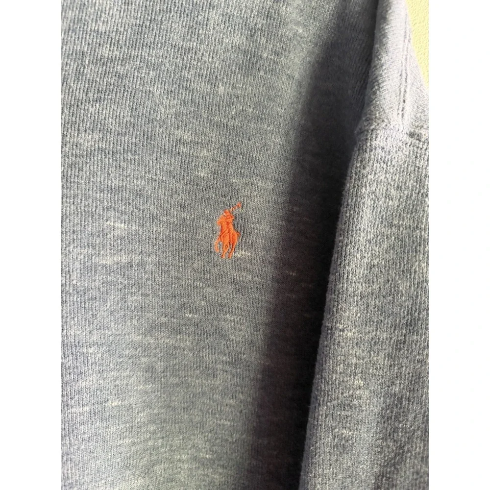 Polo Ralph Lauren Ribbed Sweatshirt Mens 2XL Blue 1/4 Zip‎ Mock Neck Pony Logo
